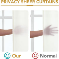 H.VERSAILTEX Sheer Curtains Long Non-See-Through Farmhouse  Privacy Curtains for Living Room Light Filtering Semi Sheer 2 Panels Rod Pocket