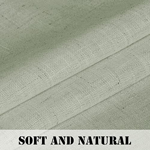 Linen Curtains Elegant Natural Linen Blended Curtains Energy Efficient Light Filtering / Rod Pocket Window Treatments Panels / Drapes for Livingroom (Set of 2, Ivory, 52 inch W X 96 inch L)