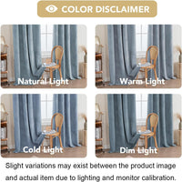 H.VERSAILTEX Velvet 100% Blackout Curtains for Living Room Full Light Blocking Curtains Thermal Insulated Room Window Drapes Soft Luxury Curtains Grommet Top 2 Panels (55" W x 96" L, Stone Blue)