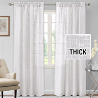 h.versailtx Linen Blended Curtains Light Filtering Burlap Textured Rod Pocket 2 Panel Sets product image
