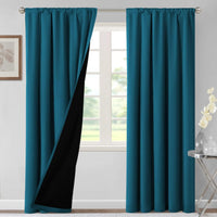 H.VERSAILTEX 100% Blackout Curtains for Bedroom Short Curtains Half Window Curtains for Kitchen, Privacy Energy Saving Curtain Tiers for Bathroom Shades, W 42 x L 36 inch, Pumice Stone, Set of 2