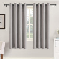 H.VERSAILTEX Grommet Natural Linen Textured Kitchen Curtains 45 inch Length, Thick Faux Linen Room Darkening Window Treatment Set for Farmhouse/Bedroom 52W x 45L,2 Panels,Heather Aqua