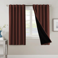 H.VERSAILTEX 100% Blackout Curtains for Bedroom with Black Liner Full Room Darkening Curtains 84 Inch Long Thermal Insulated Back Tab/Rod Pocket Window Drapes for Living Room, 2 Panels, Natural Sand