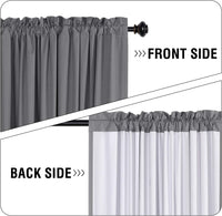 H.VERSAILTEX 100% Blackout Curtains for Kitchen Thermal Insulated Full Blackout Curtains with White Liners Energy Efficiency Window Rod Pocket Draperies