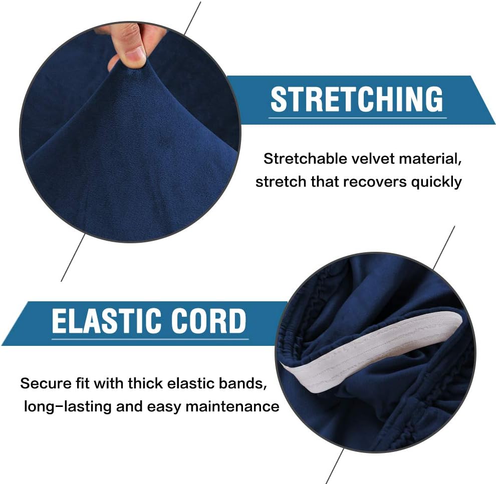 H.VERSAILTEX Velvet Dining Chair Covers Stretch Parson Chair Slipcovers, Set of 2