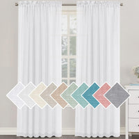 h.versailtx Linen Blend Semi Sheer Curtain Panels Natural Light Filtering Rod Pocket product image