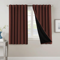 H.VERSAILTEX 100% Blackout Curtains for Bedroom with Black Liner Full Room Darkening Curtains 84 Inch Long Thermal Insulated Back Tab/Rod Pocket Window Drapes for Living Room, 2 Panels, Natural Sand