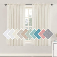 h.versailtx Linen Blend Semi Sheer Curtain Panels Natural Light Filtering Rod Pocket product image