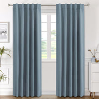 2pcs H.VERSAILTEX Blackout Curtains Thermal Insulated Window Treatment Panels Room Darkening Blackout Drapes for Living Room Back Tab/Rod Pocket Bedroom Draperies