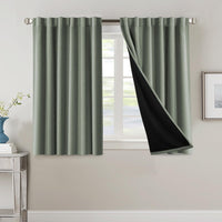H.VERSAILTEX 100% Blackout Curtains for Bedroom with Black Liner Full Room Darkening Curtains 84 Inch Long Thermal Insulated Back Tab/Rod Pocket Window Drapes for Living Room, 2 Panels, Natural Sand