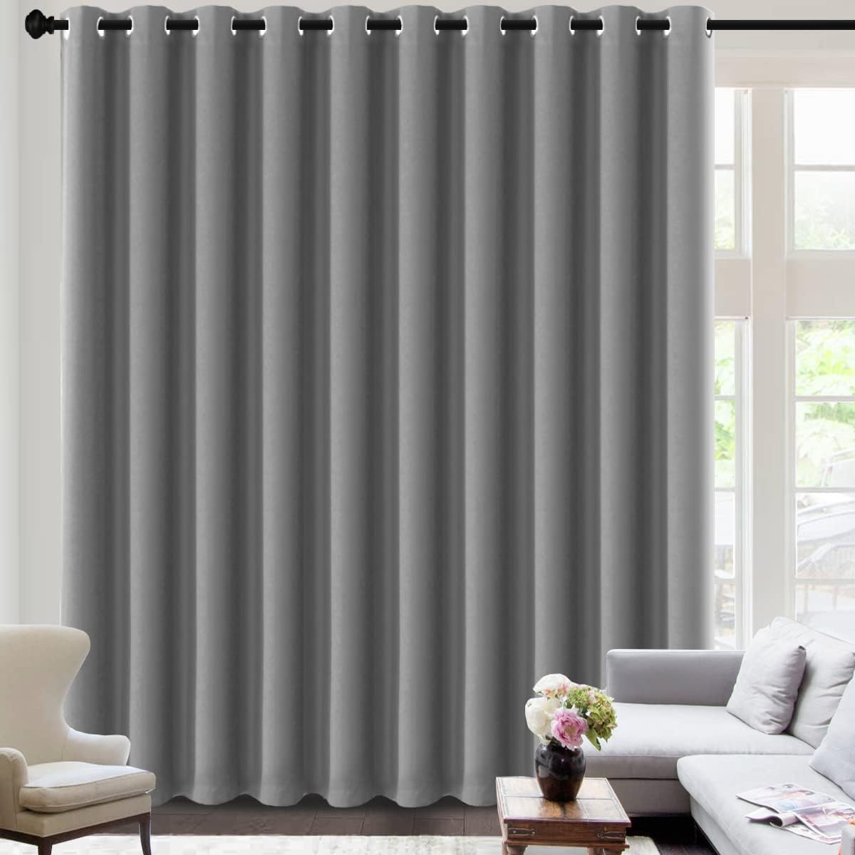 H.VERSAILTEX Room Darkening Curtains for Living Room Blackout Thermal Insulated Energy Efficient Winow Treatment Extra Long Curtains/Drapes, Grommet Top, One Panel