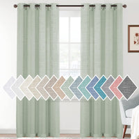 Linen Sheer Curtains Semi Sheer Light Filtering Silver Grommet 2 Panels product feature or detail image