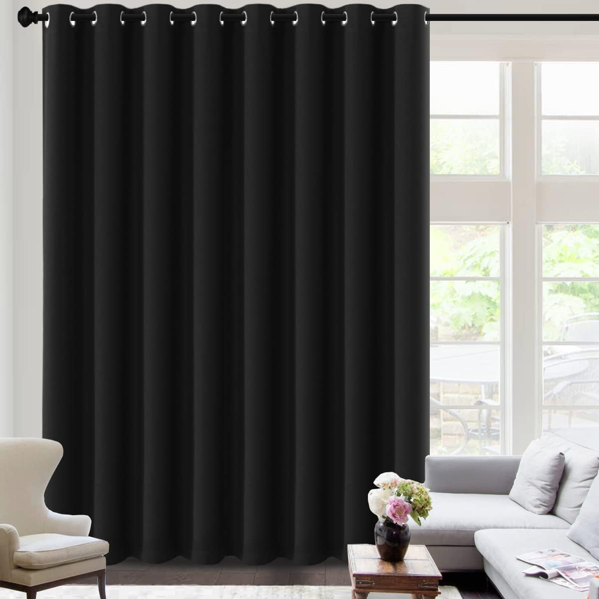 2pcs H.VERSAILTEX Blackout Curtains for Bedroom 84 Inches Length Thermal Insulated Window Curtains for Living Room, Christmas Deals Curtain Panels, Antique Grommet