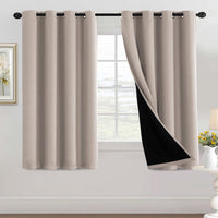 H.VERSAILTEX 100% Black Out Curtains for Bedroom inch Long Blackout Curtains for Living Room, Short Curtains for Windows, Energy Efficiency Curtain Drape Grommet 1 Panel