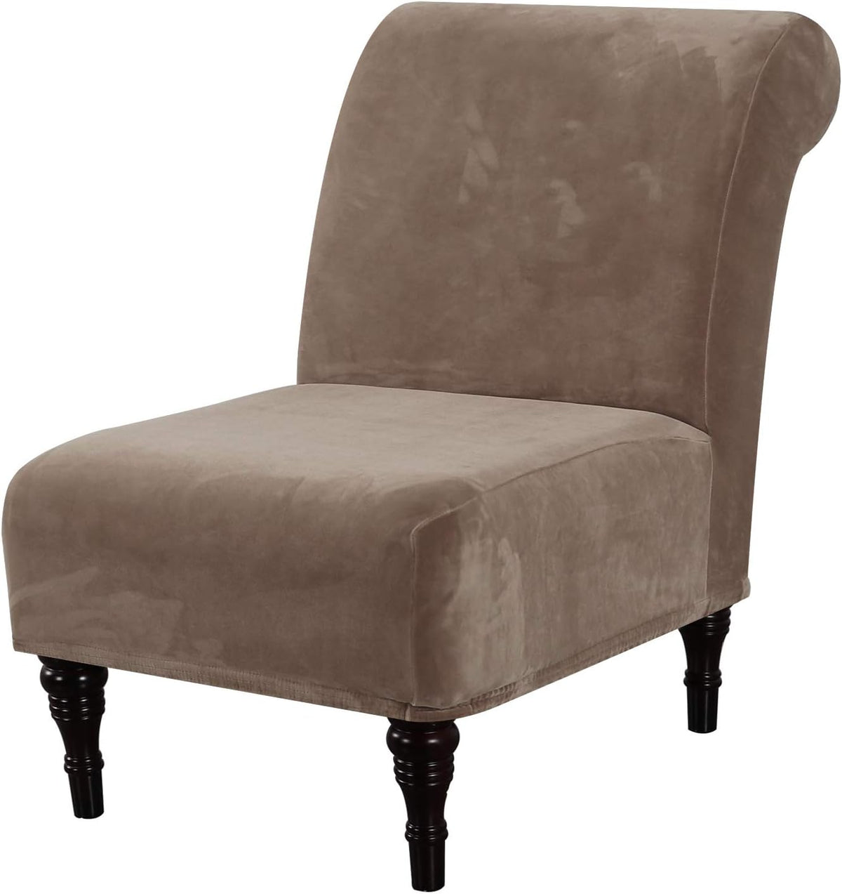 H.VERSAILTEX Velvet Armless Accent Chair Cover Thick High Stretch Slipcover