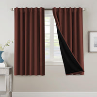H.VERSAILTEX 100% Blackout Curtains for Bedroom with Black Liner Full Room Darkening Curtains 84 Inch Long Thermal Insulated Back Tab/Rod Pocket Window Drapes for Living Room, 2 Panels, Natural Sand