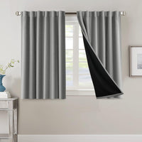 H.VERSAILTEX 100% Blackout Curtains for Bedroom with Black Liner Full Room Darkening Curtains 84 Inch Long Thermal Insulated Back Tab/Rod Pocket Window Drapes for Living Room, 2 Panels, Natural Sand