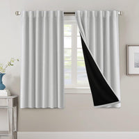 H.VERSAILTEX 100% Blackout Curtains for Bedroom with Black Liner Full Room Darkening Curtains 84 Inch Long Thermal Insulated Back Tab/Rod Pocket Window Drapes for Living Room, 2 Panels, Natural Sand