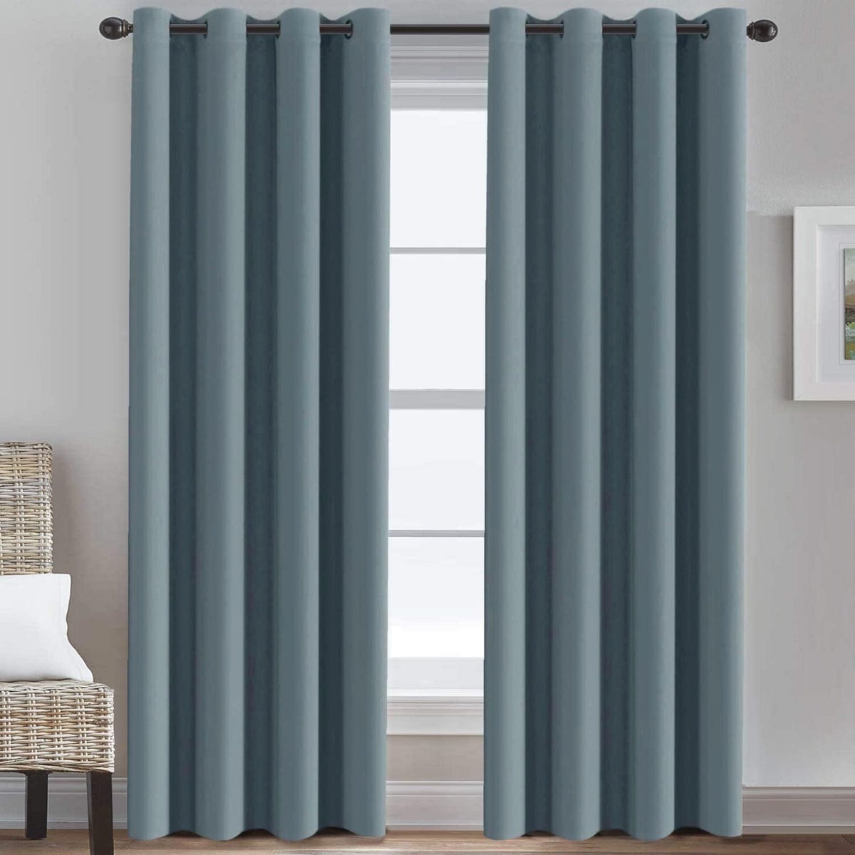 2pcs H.VERSAILTEX Blackout Curtains for Bedroom 84 Inches Length Thermal Insulated Window Curtains for Living Room, Christmas Deals Curtain Panels, Antique Grommet