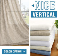Linen Blended Curtains Natural Linen Textured Light Filtering Nickel Grommet 2 Panel Sets product feature or detail image