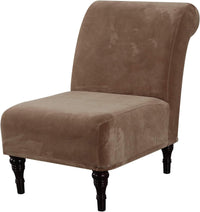 H.VERSAILTEX Velvet Armless Accent Chair Cover Thick High Stretch Slipcover