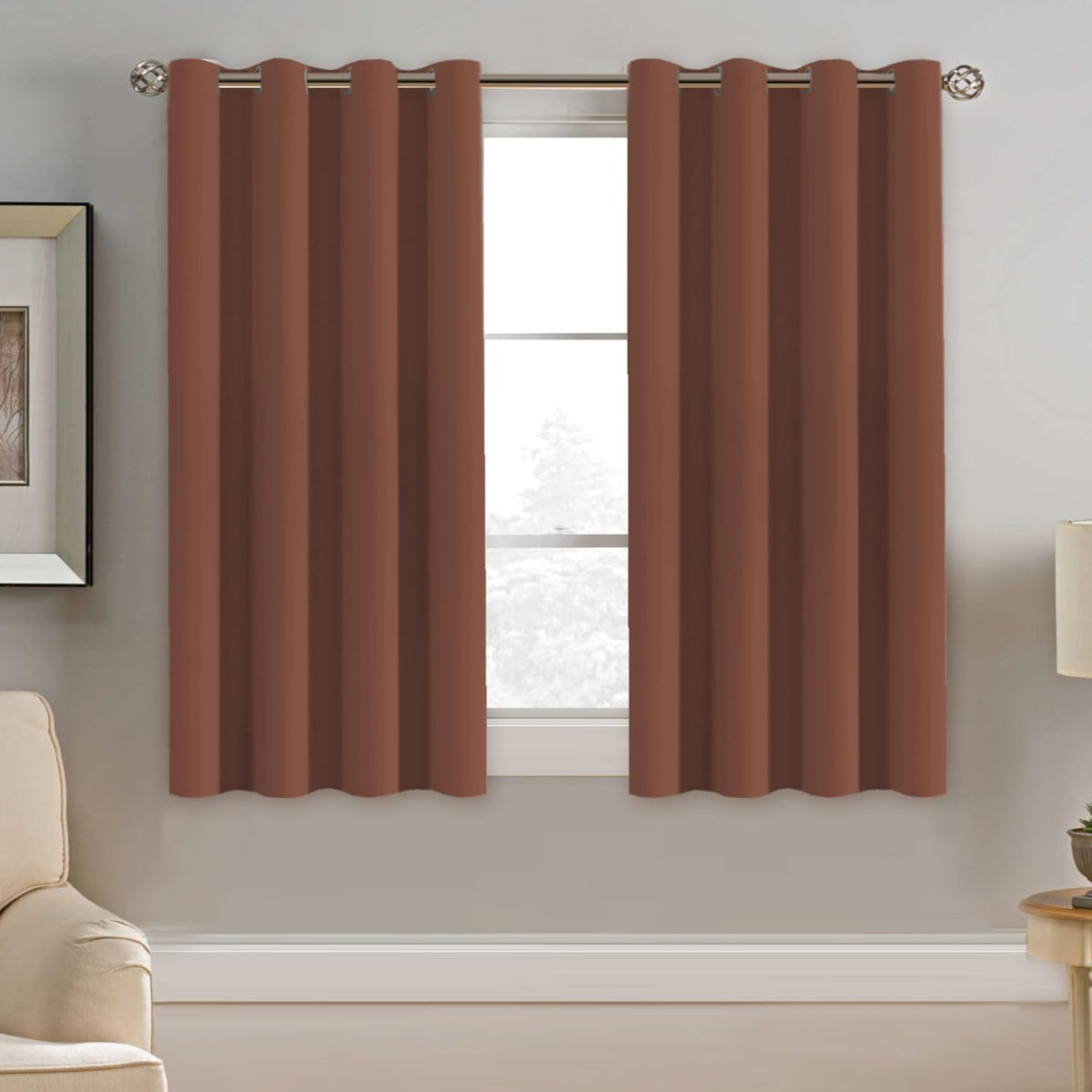 2pcs H.VERSAILTEX Blackout Curtains for Bedroom 84 Inches Length Thermal Insulated Window Curtains for Living Room, Christmas Deals Curtain Panels, Antique Grommet