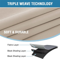 H.VERSAILTEX 100% Blackout Curtains for Bedroom with Black Liner Full Room Darkening Curtains 84 Inch Long Thermal Insulated Back Tab/Rod Pocket Window Drapes for Living Room, 2 Panels, Natural Sand