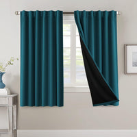 H.VERSAILTEX 100% Blackout Curtains for Bedroom with Black Liner Full Room Darkening Curtains 84 Inch Long Thermal Insulated Back Tab/Rod Pocket Window Drapes for Living Room, 2 Panels, Natural Sand