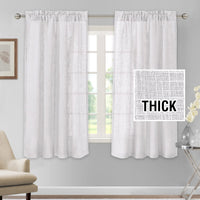 h.versailtx Linen Blended Curtains Light Filtering Burlap Textured Rod Pocket 2 Panel Sets product image