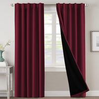 H.VERSAILTEX 100% Blackout Curtains for Bedroom with Black Liner Full Room Darkening Curtains 84 Inch Long Thermal Insulated Back Tab/Rod Pocket Window Drapes for Living Room, 2 Panels, Natural Sand