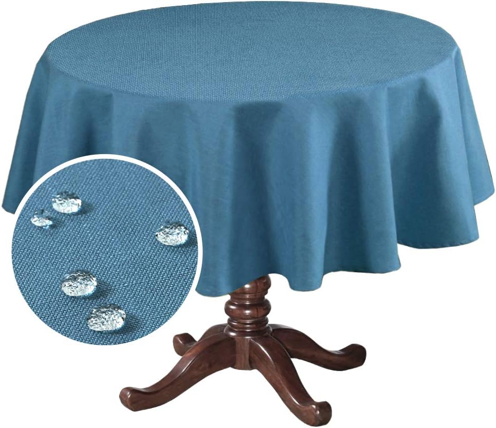 Linen Textured Table Cloths Premium Solid Tablecloth Spill-Proof Waterproof Table Cover