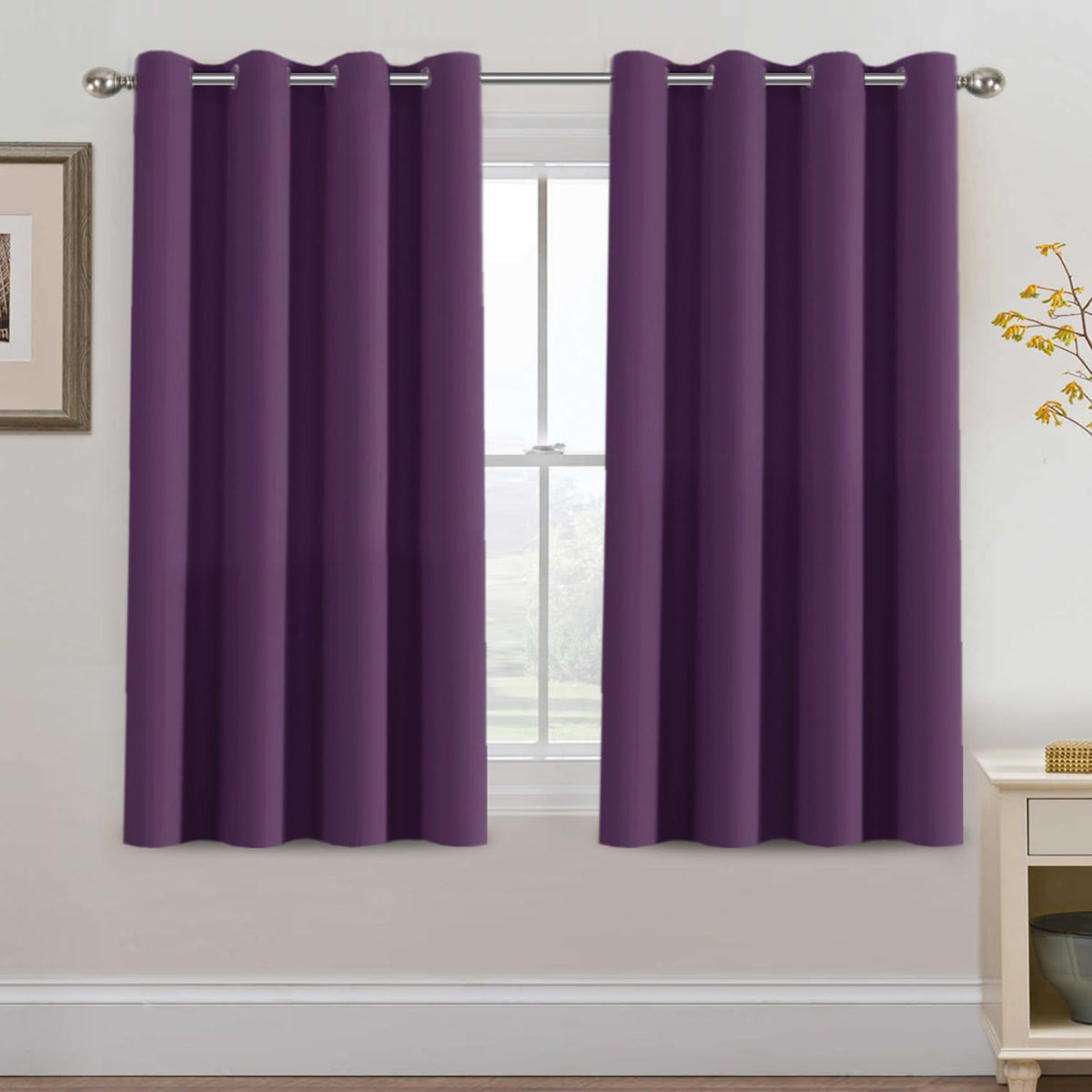 2pcs H.VERSAILTEX Blackout Curtains for Bedroom 84 Inches Length Thermal Insulated Window Curtains for Living Room, Christmas Deals Curtain Panels, Antique Grommet