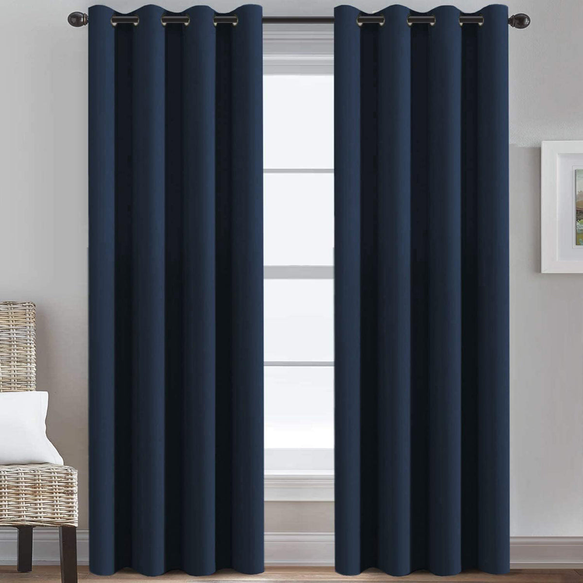 H.VERSAILTEX Room Darkening Curtains for Living Room Blackout Thermal Insulated Energy Efficient Winow Treatment Extra Long Curtains/Drapes, Grommet Top, One Panel