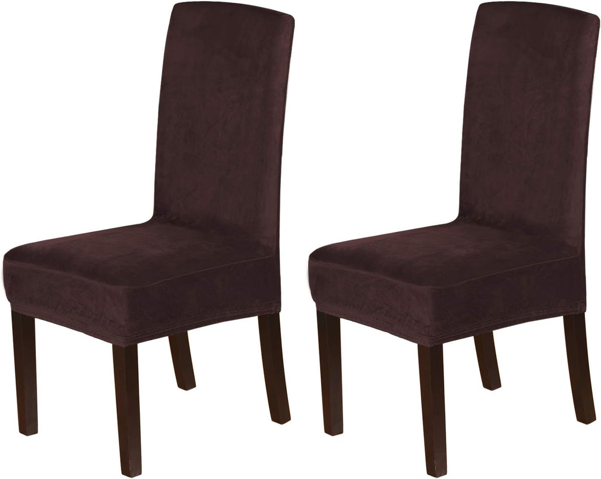 H.VERSAILTEX Velvet Dining Chair Covers Stretch Parson Chair Slipcovers, Set of 2