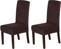 H.VERSAILTEX Velvet Dining Chair Covers Stretch Parson Chair Slipcovers, Set of 2