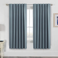 2pcs H.VERSAILTEX Blackout Curtains Thermal Insulated Window Treatment Panels Room Darkening Blackout Drapes for Living Room Back Tab/Rod Pocket Bedroom Draperies