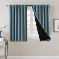 H.VERSAILTEX 100% Blackout Curtains for Bedroom with Black Liner Full Room Darkening Curtains 84 Inch Long Thermal Insulated Back Tab/Rod Pocket Window Drapes for Living Room, 2 Panels, Natural Sand