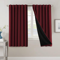 H.VERSAILTEX 100% Blackout Curtains for Bedroom with Black Liner Full Room Darkening Curtains 84 Inch Long Thermal Insulated Back Tab/Rod Pocket Window Drapes for Living Room, 2 Panels, Natural Sand