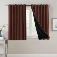 H.VERSAILTEX 100% Blackout Curtains for Bedroom with Black Liner Full Room Darkening Curtains 84 Inch Long Thermal Insulated Back Tab/Rod Pocket Window Drapes for Living Room, 2 Panels, Natural Sand