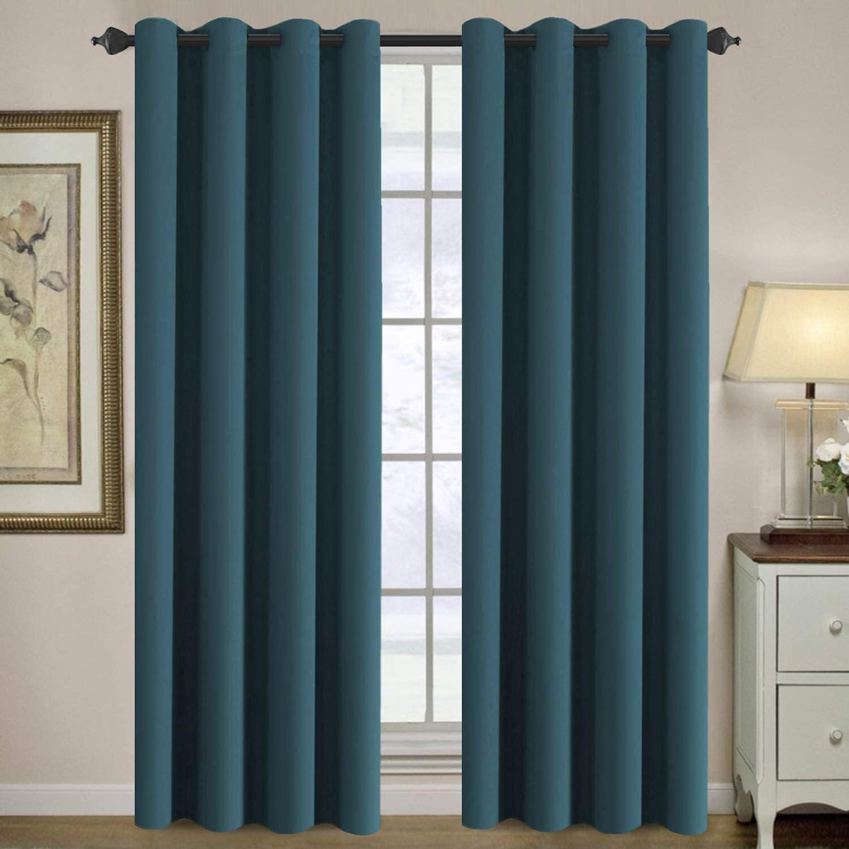 H.VERSAILTEX Room Darkening Curtains for Living Room Blackout Thermal Insulated Energy Efficient Winow Treatment Extra Long Curtains/Drapes, Grommet Top, One Panel