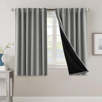 H.VERSAILTEX 100% Blackout Curtains for Bedroom with Black Liner Full Room Darkening Curtains 84 Inch Long Thermal Insulated Back Tab/Rod Pocket Window Drapes for Living Room, 2 Panels, Natural Sand