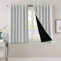 H.VERSAILTEX 100% Blackout Curtains for Bedroom with Black Liner Full Room Darkening Curtains 84 Inch Long Thermal Insulated Back Tab/Rod Pocket Window Drapes for Living Room, 2 Panels, Natural Sand