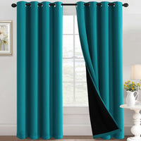 H.VERSAILTEX 100% Black Out Curtains for Bedroom inch Long Blackout Curtains for Living Room, Short Curtains for Windows, Energy Efficiency Curtain Drape Grommet 1 Panel