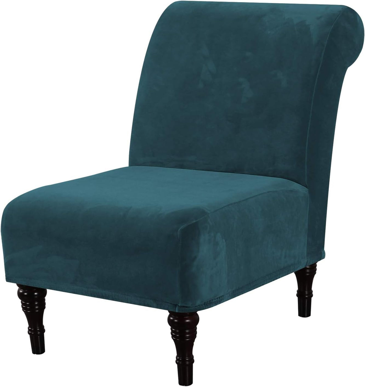 H.VERSAILTEX Velvet Armless Accent Chair Cover Thick High Stretch Slipcover