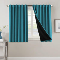 H.VERSAILTEX 100% Blackout Curtains for Bedroom with Black Liner Full Room Darkening Curtains 84 Inch Long Thermal Insulated Back Tab/Rod Pocket Window Drapes for Living Room, 2 Panels, Natural Sand