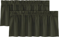 H.VERSAILTEX 100% Blackout Valances for Windows,Kitchen Window Valances Short Grey Window Valance Curtains for Living Room/Bedroom/Bathroom Privacy Decorative Rod Pocket,2 Pack, 52" x 18", Dove Gray