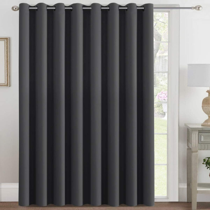 h.versailtx Blackout Thermal Insulated Extra Long Grommet Top Solid Color Curtains, One Panel