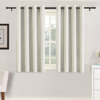 H.VERSAILTEX Grommet Natural Linen Textured Kitchen Curtains 45 inch Length, Thick Faux Linen Room Darkening Window Treatment Set for Farmhouse/Bedroom 52W x 45L,2 Panels,Heather Aqua