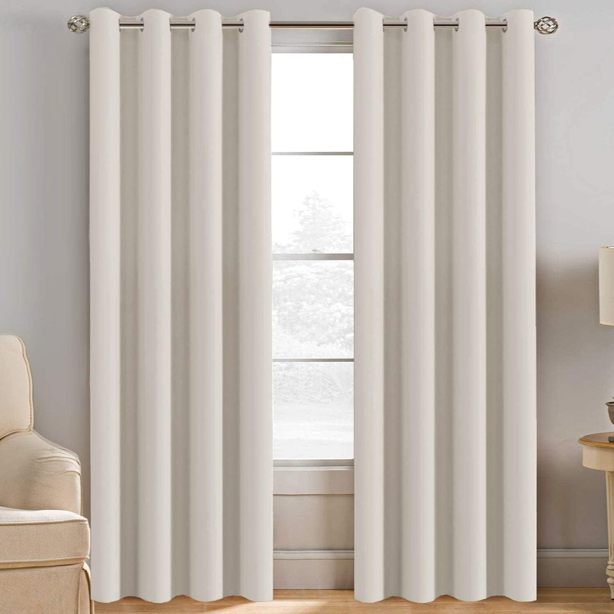 H.VERSAILTEX Room Darkening Curtains for Living Room Blackout Thermal Insulated Energy Efficient Winow Treatment Extra Long Curtains/Drapes, Grommet Top, One Panel