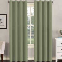 H.VERSAILTEX Stone Blue Blackout Curtains for Bedroom/Living Room 2 Panels Set - Thermal Insulated Room Darkening Grommet Top Blue Curtains